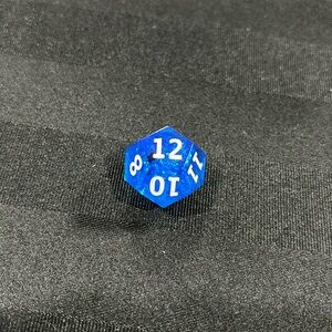 D12 dice, set of one twelve sided die, handmade resin, blue